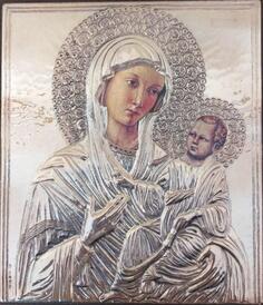 Ikona u srebru Djevica Marija s malim Isusom 