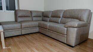 Kožna ugaona garnitura