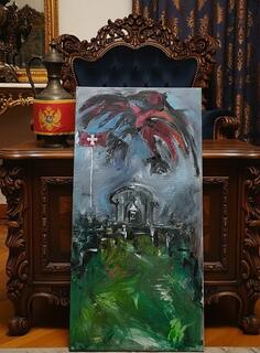 Orlov Krs Cetinje ulje na platnu