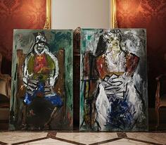 Crnogorski serdar i crnogorka Diptih ulje na platnu