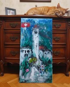 Sahat Kula Podgorica ulje na platnu