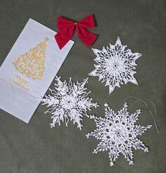 Vezane pahulje heklicom — set od 3 komada