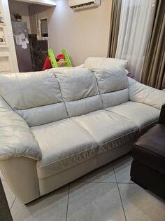 Kožni trosjed dvosjed i fotelja