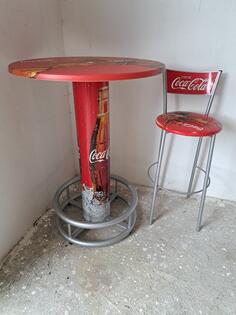 Barski sto sa stolicom metalni coca cola