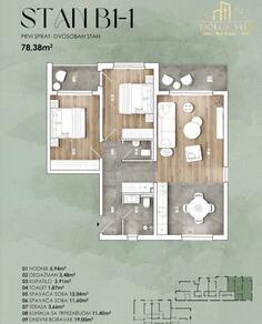 Dvosoban stan 78m2 - Kotor - Bigova