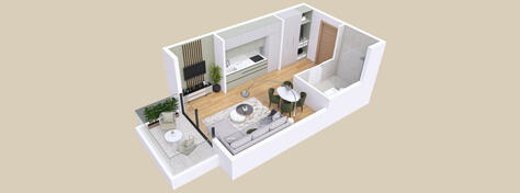 Garsonjera 50m2 - Bar - Polje