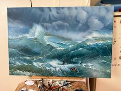 Umetnicka slika uljem na platno morski peizag