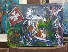 Bitka na Vucijem Dolu ulje na  platnu 90 x 60 cm