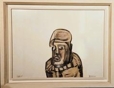 UROŠ TOŠKOVIĆ 1983. GENERAL 75x55cm lavirani tuš, umjetničko djelo na prodaju