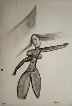 UROŠ TOŠKOVIĆ 1983. 97x66cm tuš, umjetnička slika na prodaju