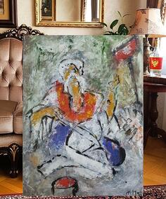 crnogorac guslar ulje na platnu