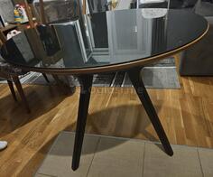 PRODAJEM TRPEZARIJSKI STO SA STAKLOM, prečnik 105cm