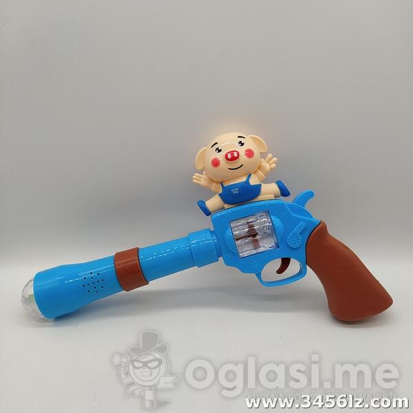 Plasticni pistolj Figurica (cute pig) Svetleca cev+zvuk