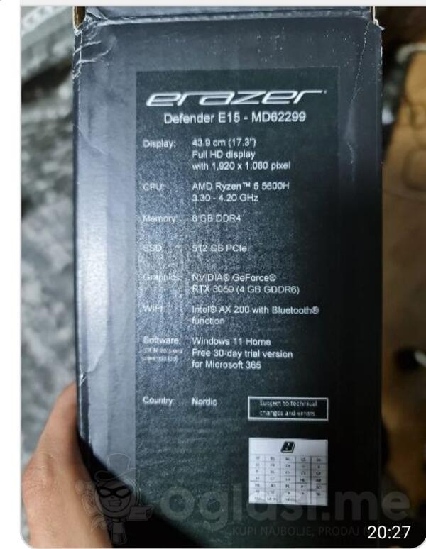 Ostalo Medion erazer - 17.3" AMD Ryzen 5 Pro 8GB GB