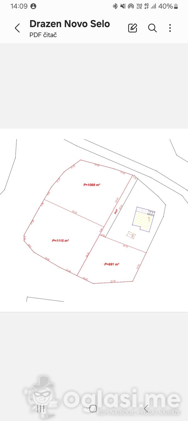 Poljoprivredno zemljište 3028m2 - Danilovgrad - Novo Selo