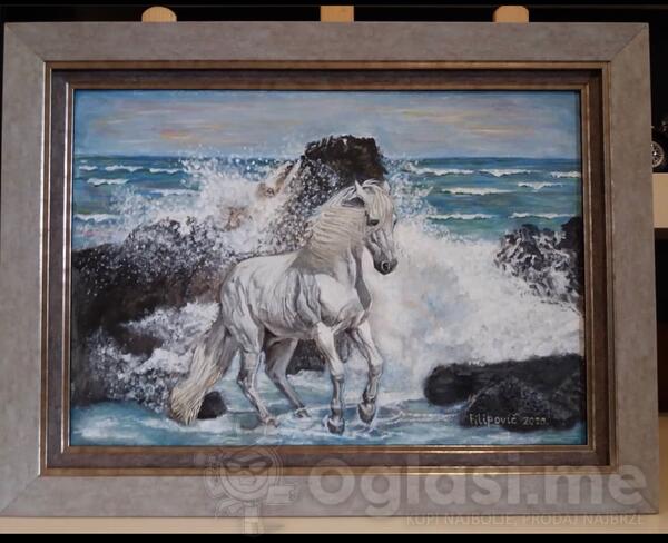 Umjetnicka slika Konj u talasima 