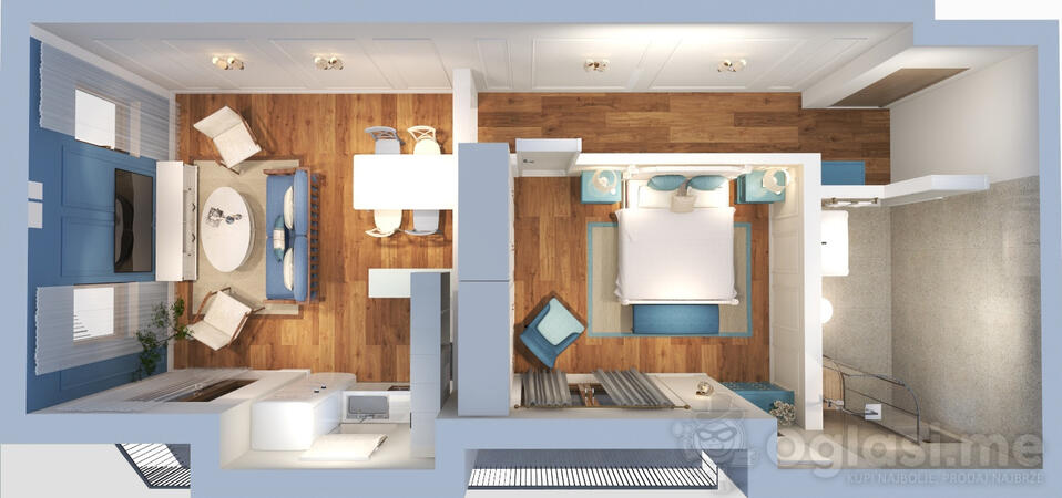 Jednosoban stan 49m2 - Kotor - Risan