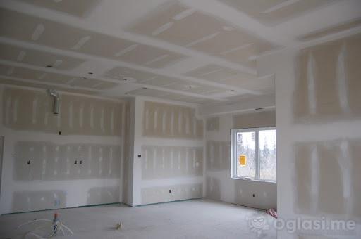 Gipsani radovi, špahtlanje i moleraj. 