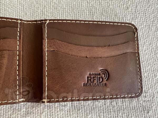 New Handmade Antique style Leather Wallet - RFID blocker