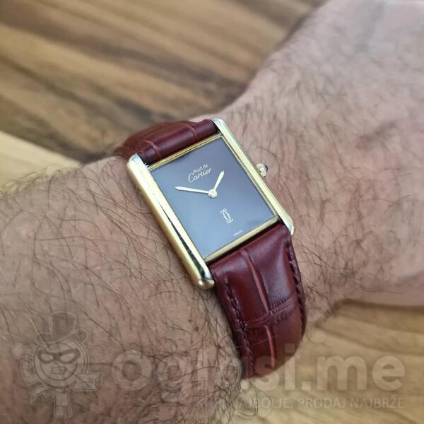 Cartier  - Cartier tank vermeil Burgundy  Unisex sat