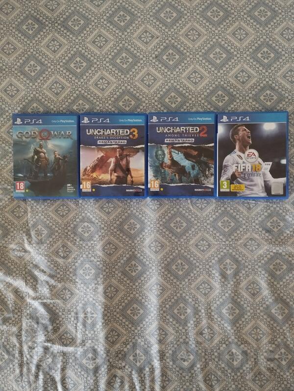 Uncharted 2, Uncharted 3, God of War, FIFA 18 za PlayStation 4