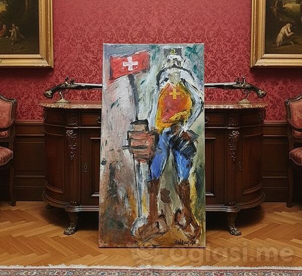 Crnogorski Barjaktar ulje na platnu