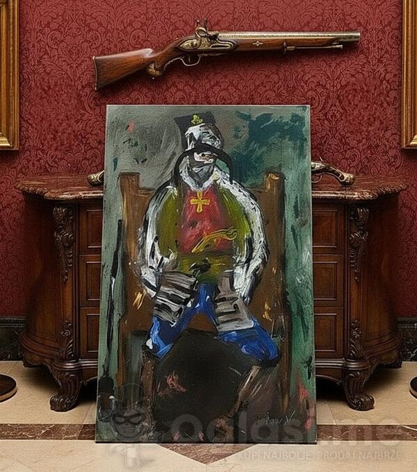 Crnogorski serdar ulje na platnu 100 x 70 cm