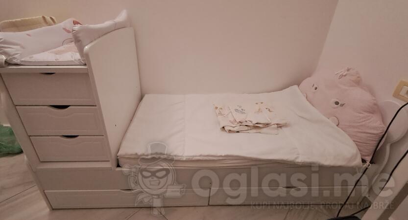 Jednokrevetni krevet sa fiokama, korišćen samo nekoliko noći!