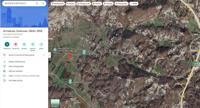 Građevinsko zemljište 11672m2 - Nikšić - Grahovac