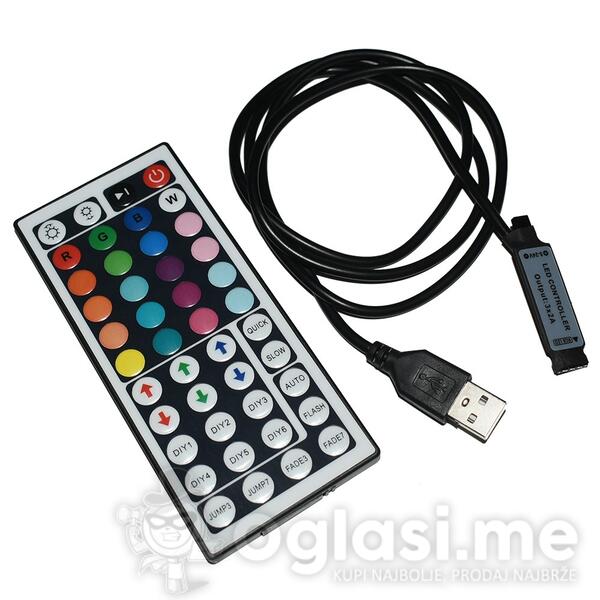 Kontroler za RGB LED 5V traku sa daljinskim IR44B 3x2A