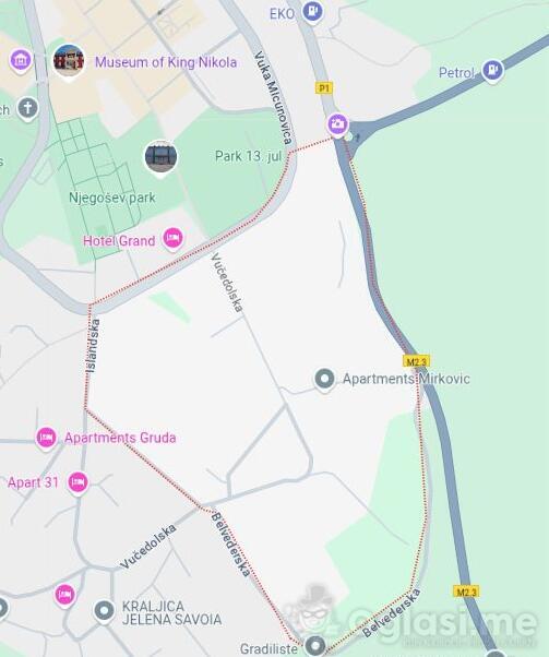 Građevinsko zemljište 900m2 - Cetinje - Cetinje (uži dio)