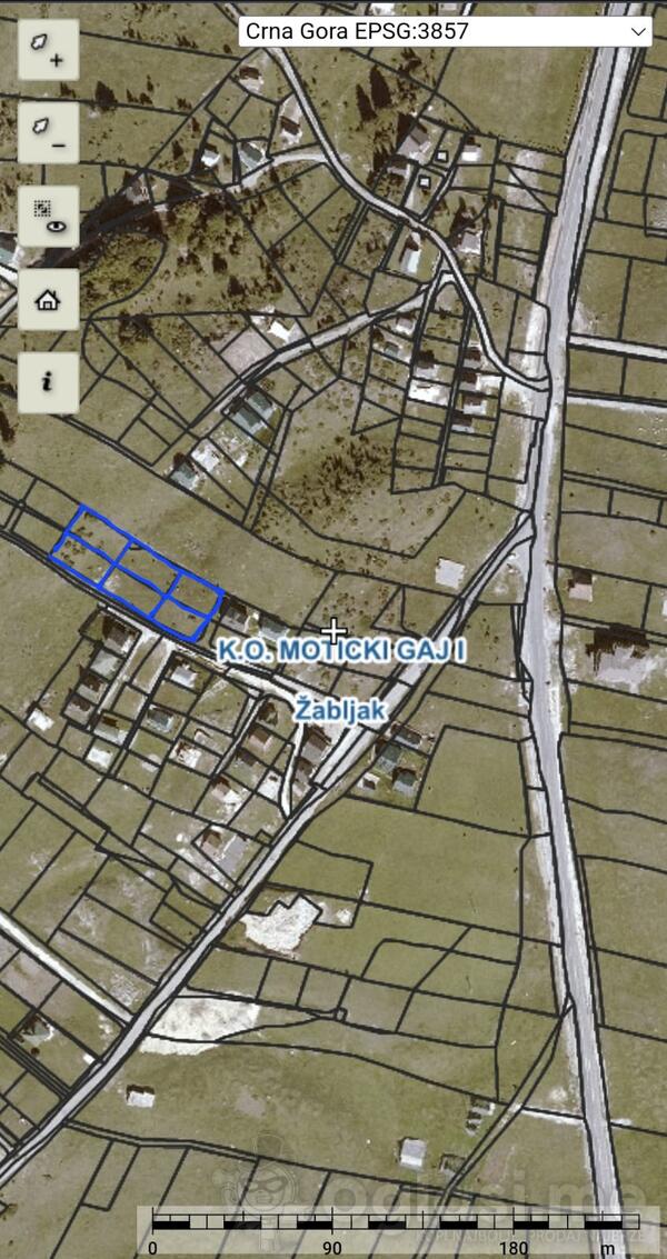Građevinsko zemljište 1500m2 - Žabljak - Motički Gaj