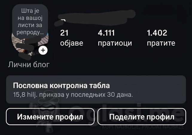 Prodajem instagram nalog