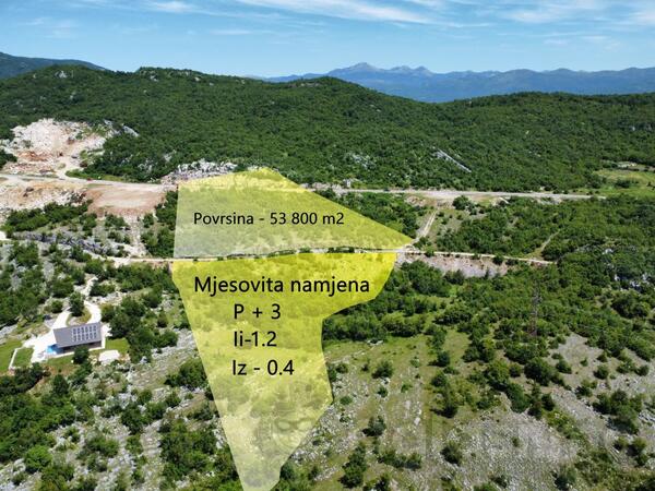 Građevinsko zemljište 53800m2 - Nikšić - Kočani