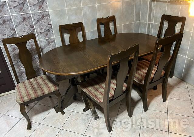 Prodajem trpezarijski sto + 6 stolica