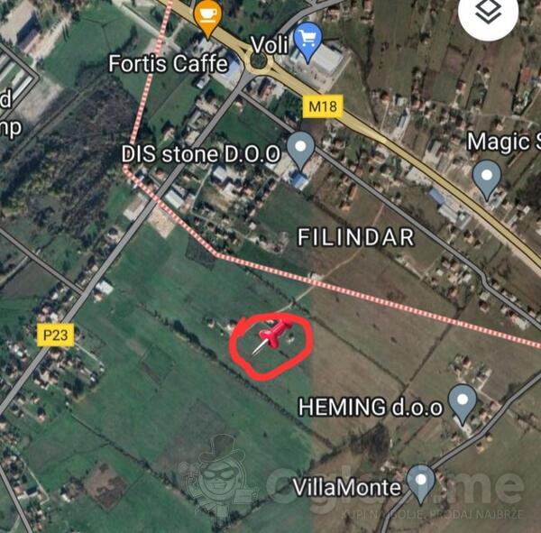 Poljoprivredno zemljište 1248m2 - Danilovgrad - Grlić