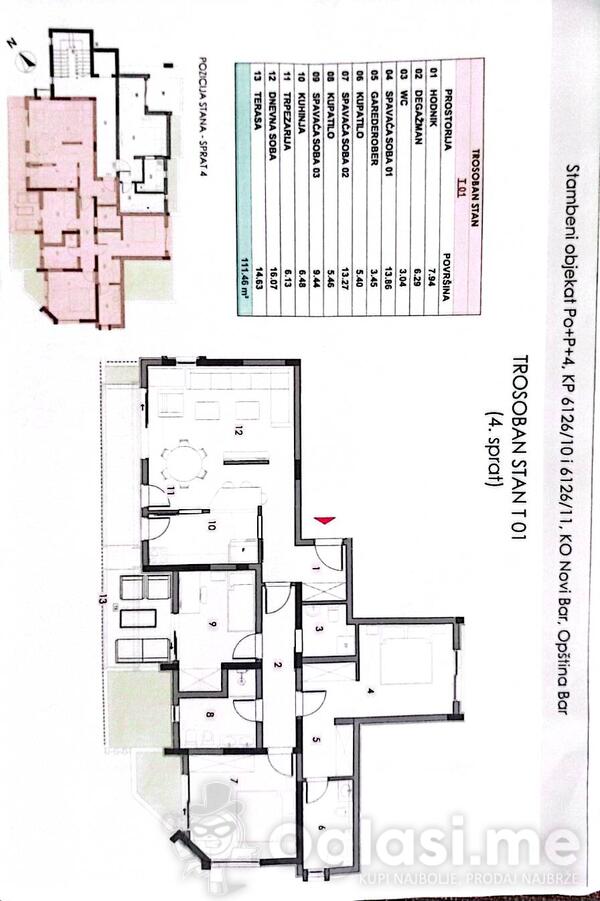 Trosoban stan 111m2 - Bar - Bar (uži dio) topolica
