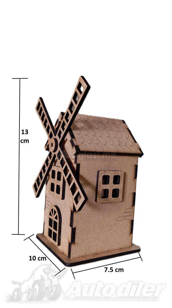 Dekorativna Minijaturna Vjetrenjača – Sa Solarnim Svjetlom