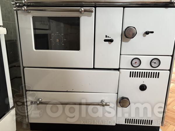 Šporet na drva za cent. grijanje Alfa Term 27kW bijeli lijevi 