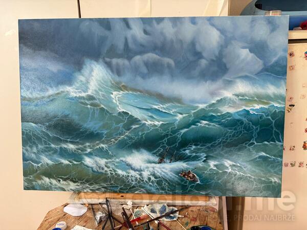 Umetnicka slika uljem na platno morski peizag