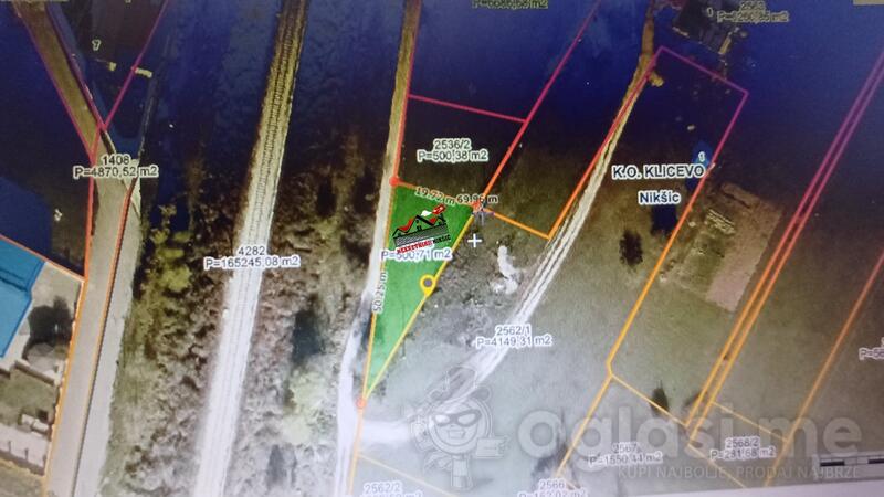 Građevinsko zemljište 500m2 - Nikšić - Kličevo