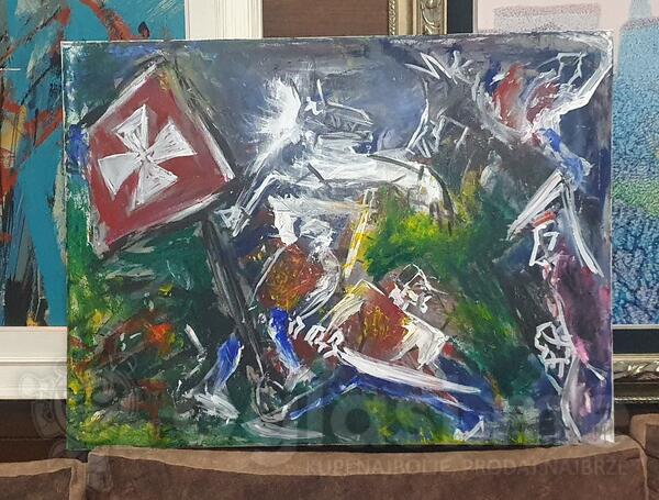 Bitka na Vucijem Dolu ulje na  platnu 90 x 60 cm