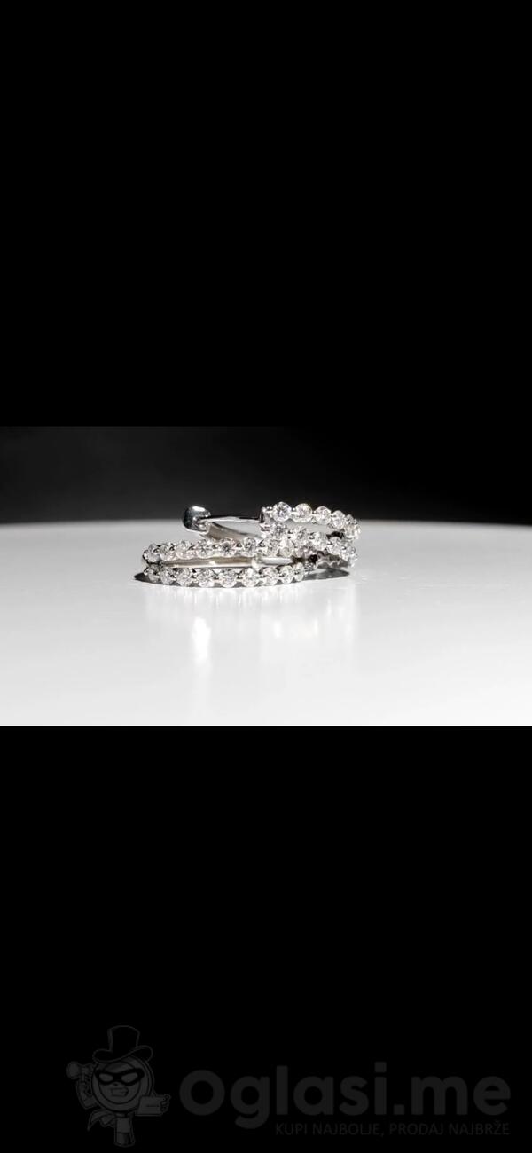 Zlatne naušnice sa moissanite kamenom