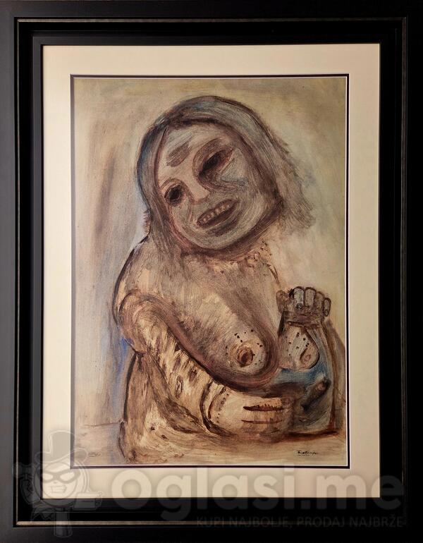 UROŠ TOŠKOVIĆ 1978. lavirani tuš 80x60cm umjetničko djelo na prodaju