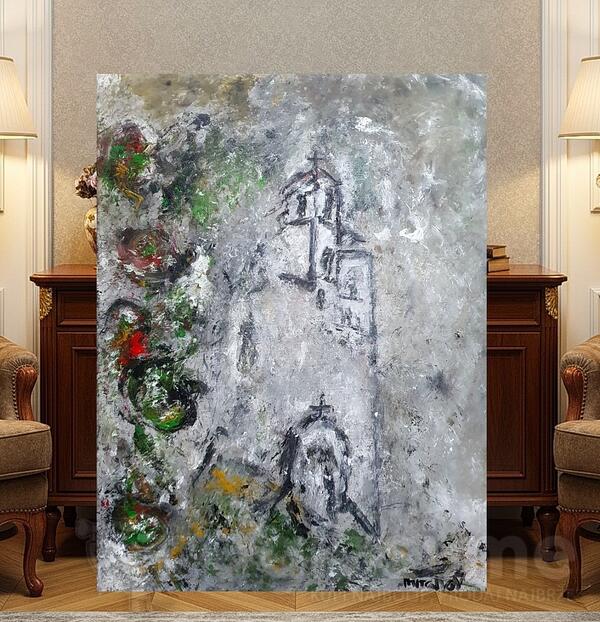 Manastir Ostrog sa sipkovima ulje na platnu 