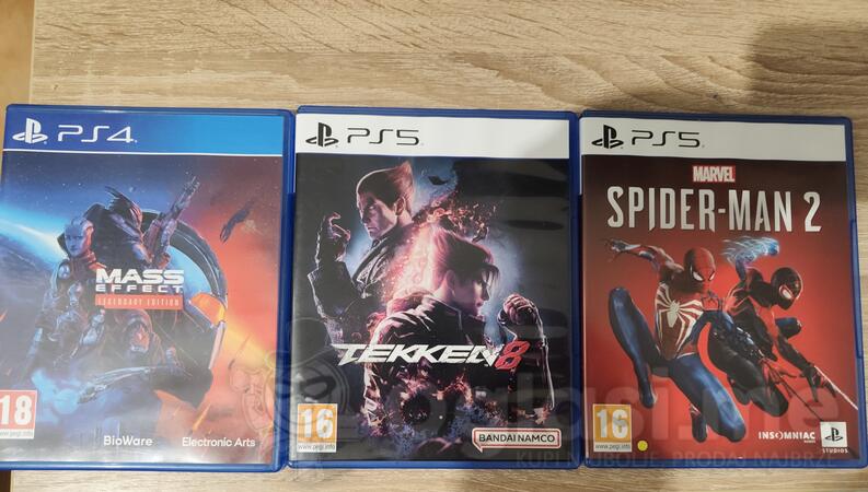 Tekken 8 , Spider man 2, Mass effect legendary edition za PlayStation 5