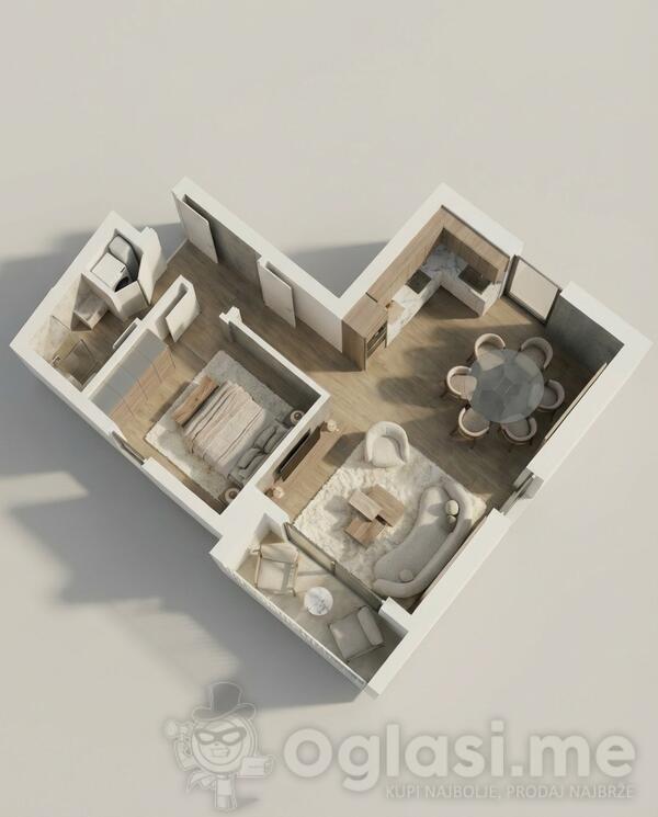 Jednosoban stan 48m2 - Tivat - Dumidran