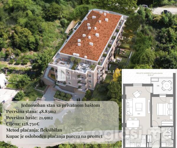 Jednosoban stan 49m2 - Herceg Novi - Topla