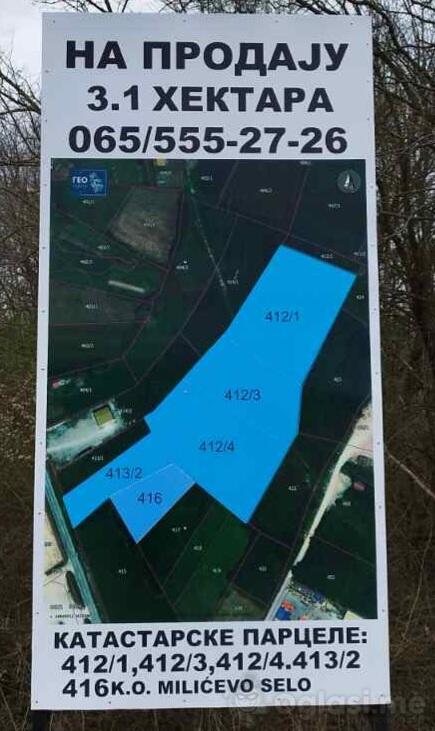 Građevinsko zemljište 31000m2 - Požega - Milićevo Selo