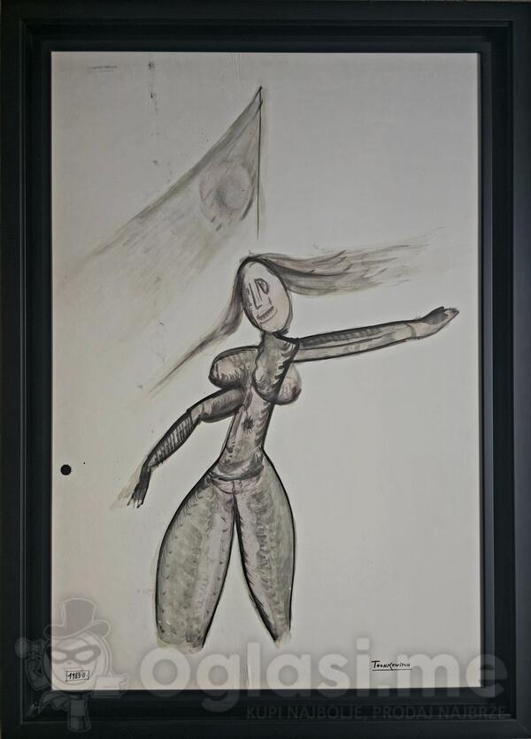 UROŠ TOŠKOVIĆ 1983. 97x66cm TUŠ, umjetnicka slika na prodaju